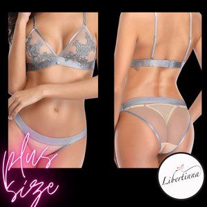 2xl Gray Pretty Bralette & Panty Set - Sexy!!